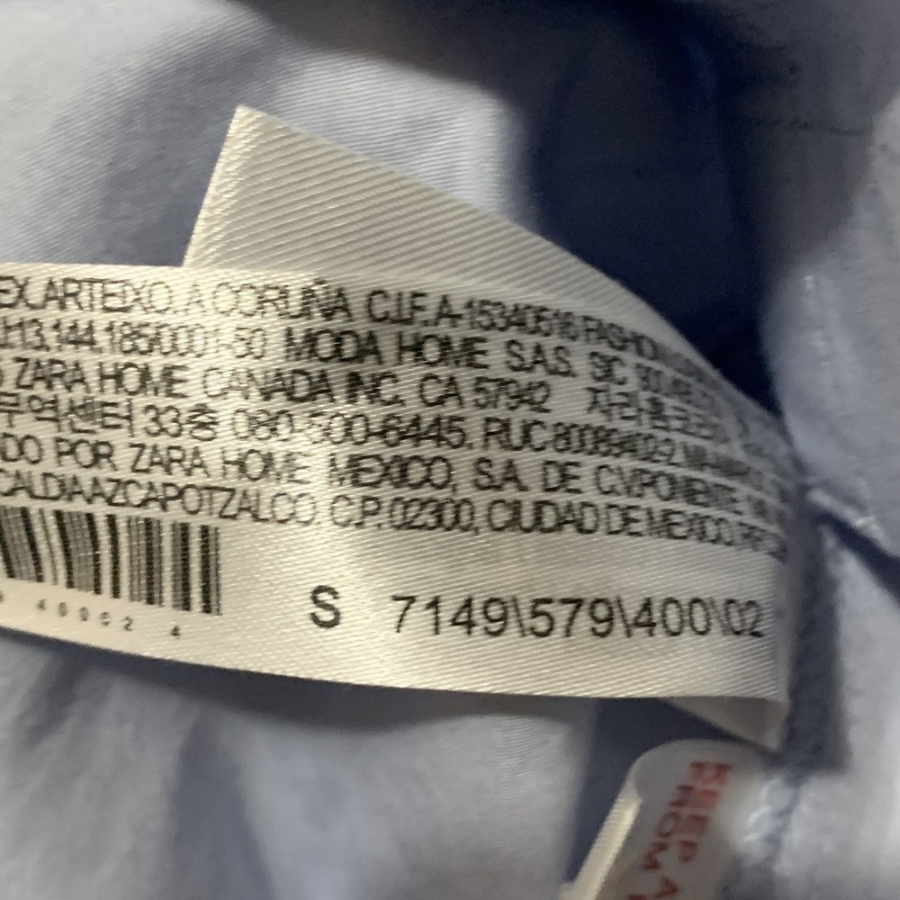 Zara Home Women's Light Blue Collared Button Front Pajama Sleepwear Shirt Top S - Picture 13 of 15